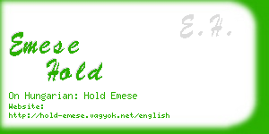 emese hold business card